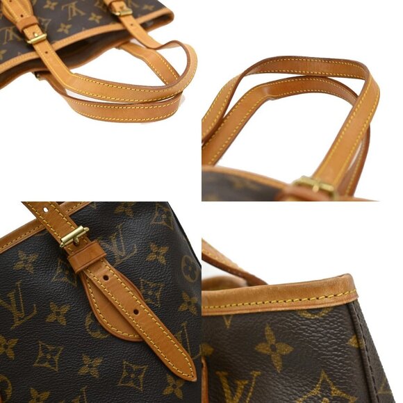 LOUIS VUITTON BUCKET PM Shoulder Tote Bag Monogram Leather Brown M42238 82EE587 - Picture 8 of 15